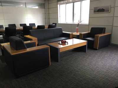 休闲沙发 皮沙发+茶几-1 酒店家具.办公家具.学校家具