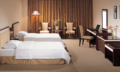 现代标准套房（双人间-1）-酒店家具-酒店沙发-桌椅-床头柜-床