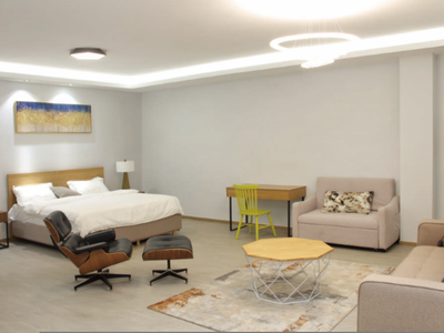 公寓实景布置-12 &nbsp;公寓家具.床.休闲沙发.休闲桌椅